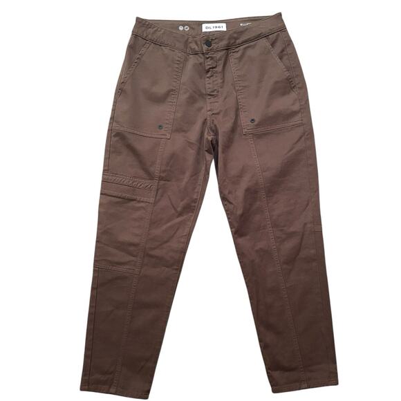 DL 1961 Elliott Slim Low Rise Cargo Pants Womens 28x26 NWOT Utility ‘Driftless’ - Picture 1 of 8